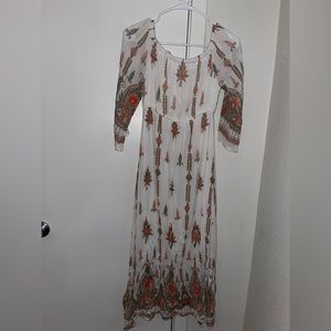 Pink and white off or on shoulder dress size S